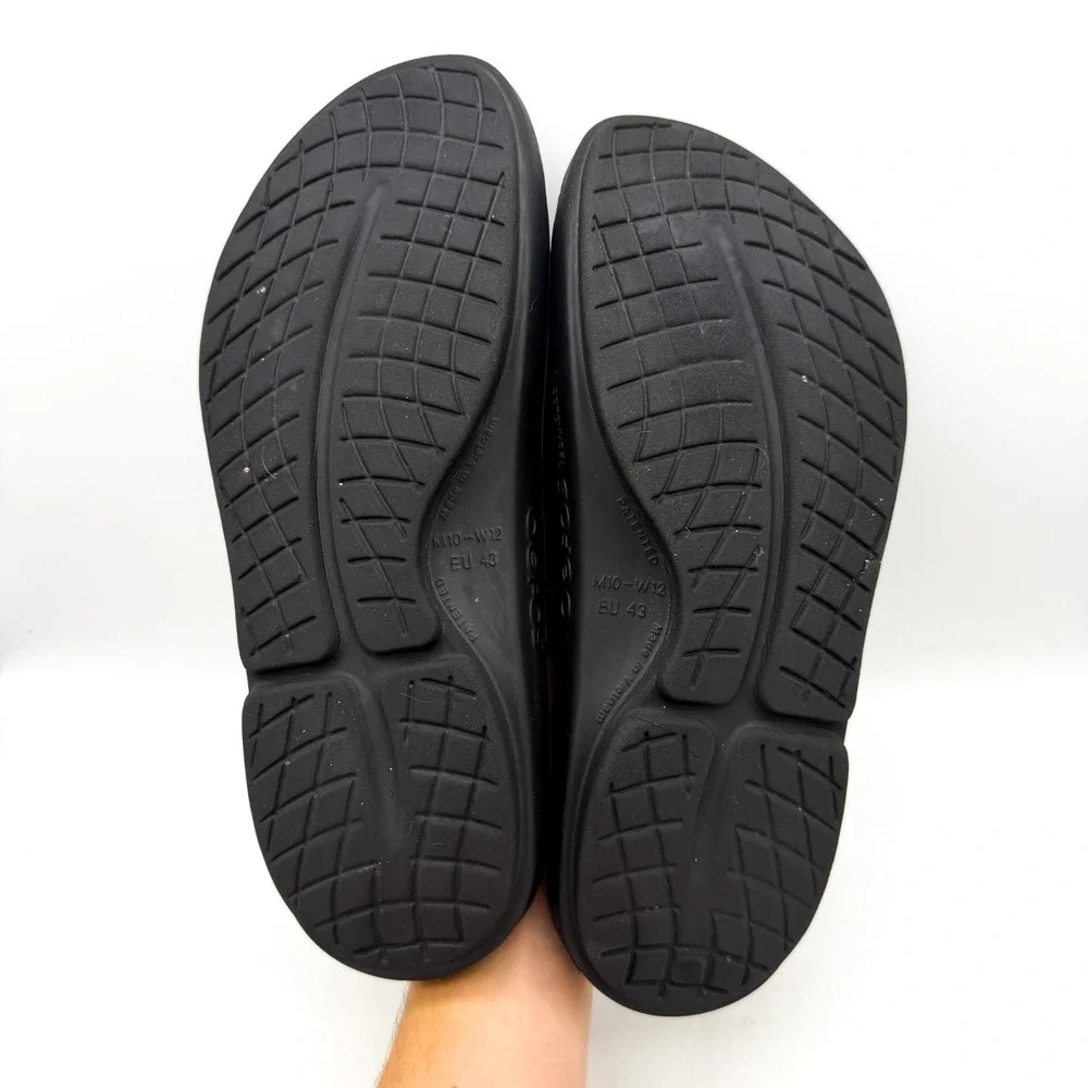 Oofos Black  Recovery Summer Slide Sandals Arch Support Foam Men's 10 Women's 12
